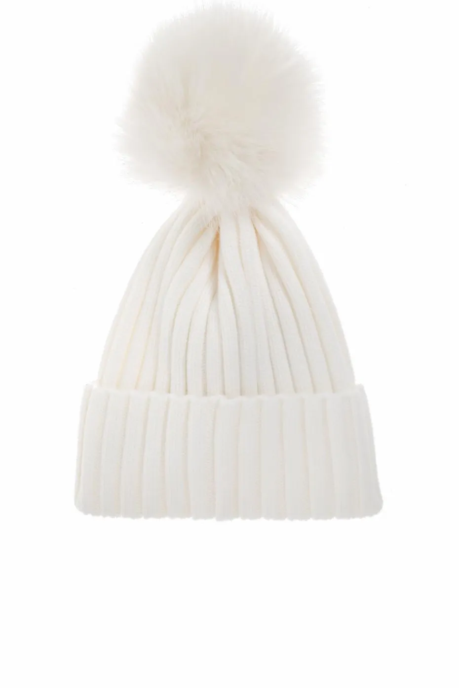 Moncler WHITE Pom-pom hat