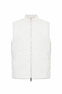 Moncler WHITE Reversible vest with logo patch