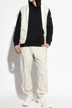 Moncler WHITE Reversible vest with logo patch