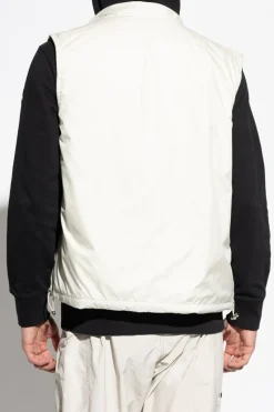 Moncler WHITE Reversible vest with logo patch