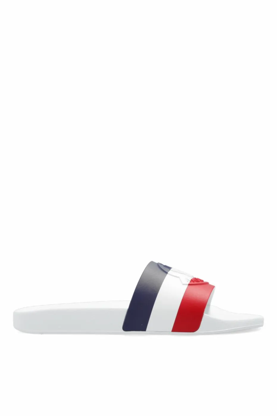 Moncler WHITE Rubber Slides 'Basile'