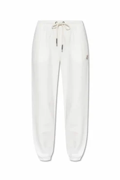 Moncler WHITE Sweatpants with logo patch