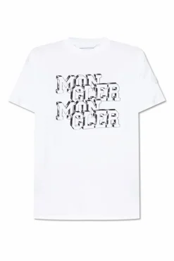 Moncler WHITE T-shirt with Logo