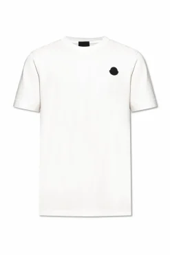 Moncler WHITE T-shirt with logo patch