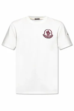 Moncler WHITE T-shirt with printed logo