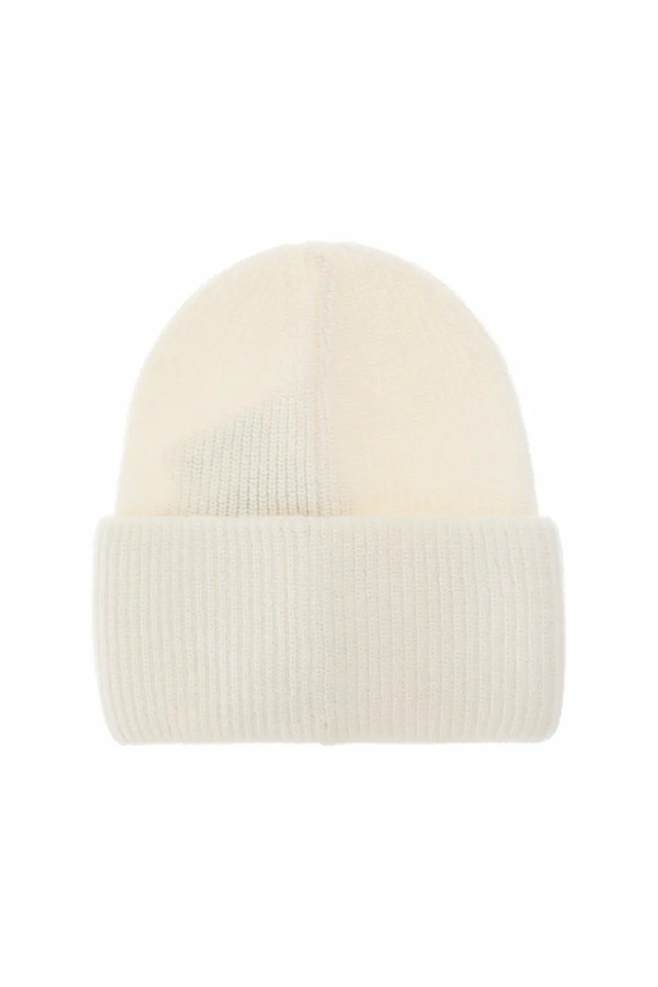Moncler WHITE Wool beanie with logo patch