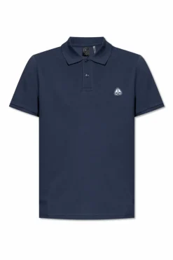 Moose Knuckles NAVY BLUE Polo with logo patch