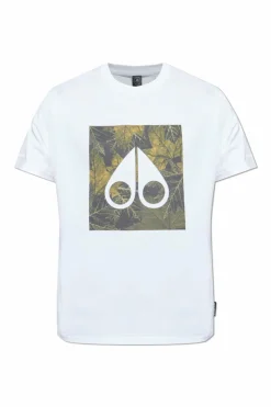 Moose Knuckles WHITE T-shirt with printed logo