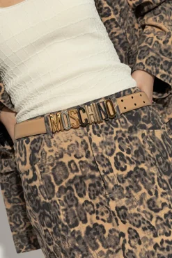 Moschino beige Belt with logo