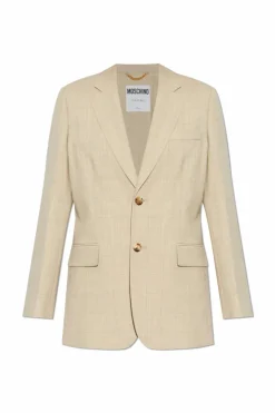 Moschino beige Blazer with check pattern
