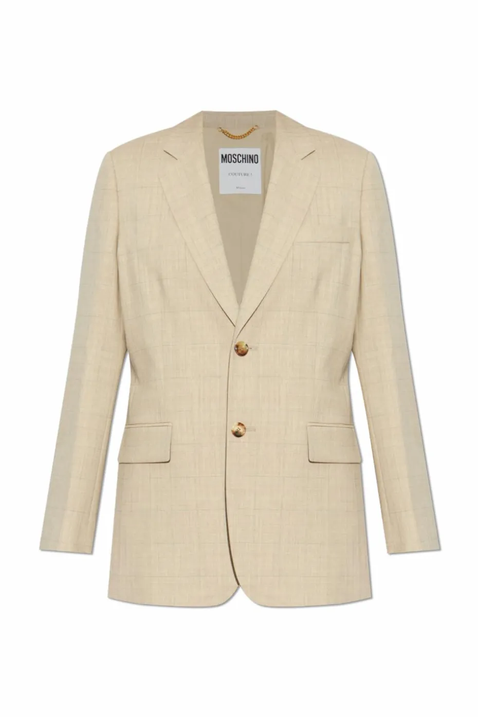 Moschino beige Blazer with check pattern