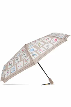 Moschino beige Folding umbrella with logo