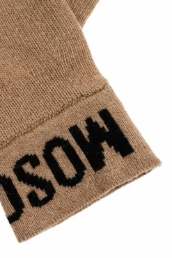 Moschino beige Gloves with logo