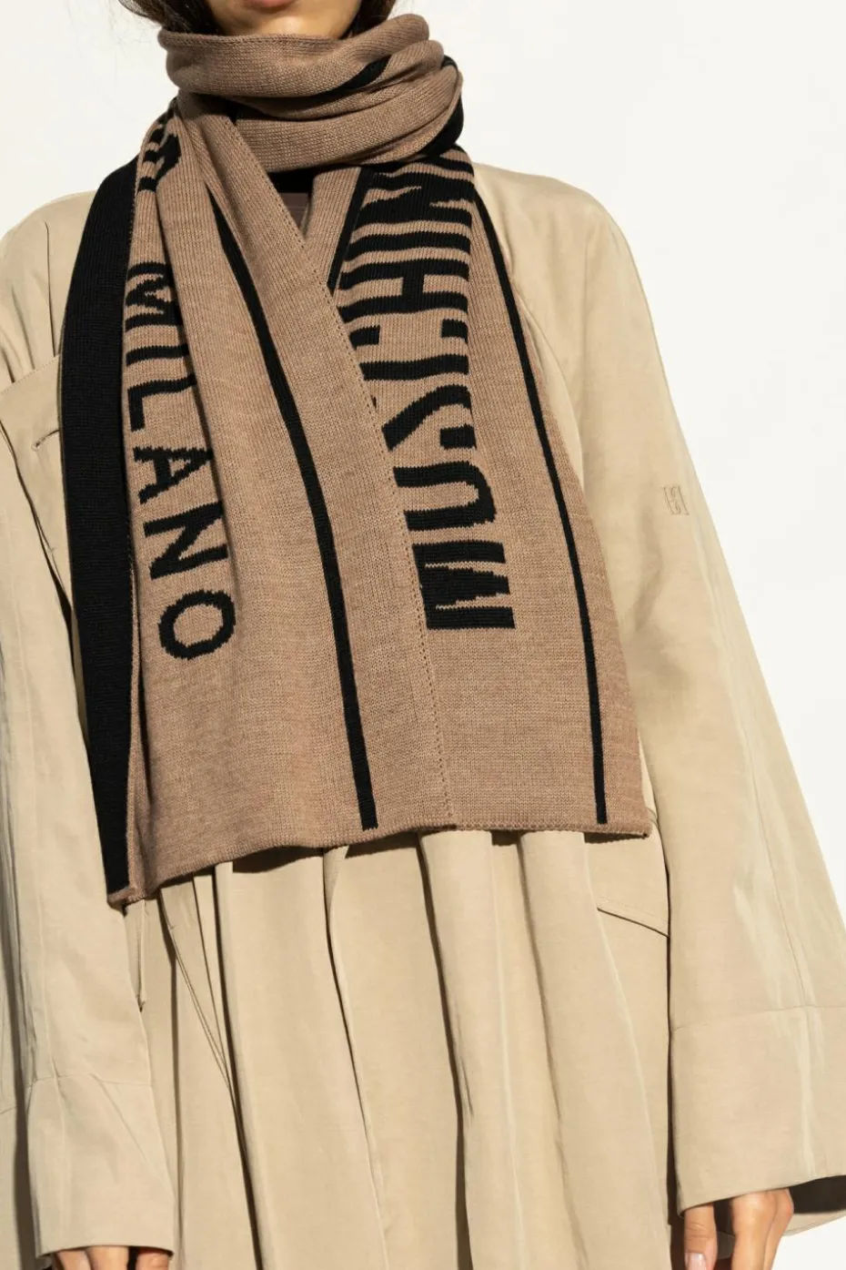 Moschino beige Scarf with logo