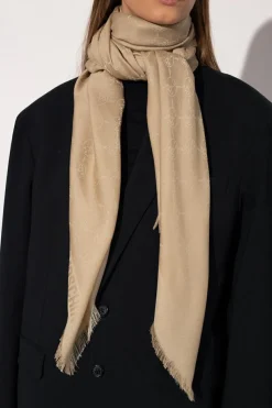 Moschino beige Scarf with logo