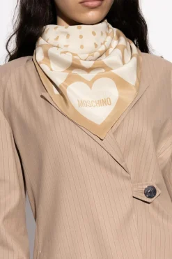 Moschino beige Silk scarf