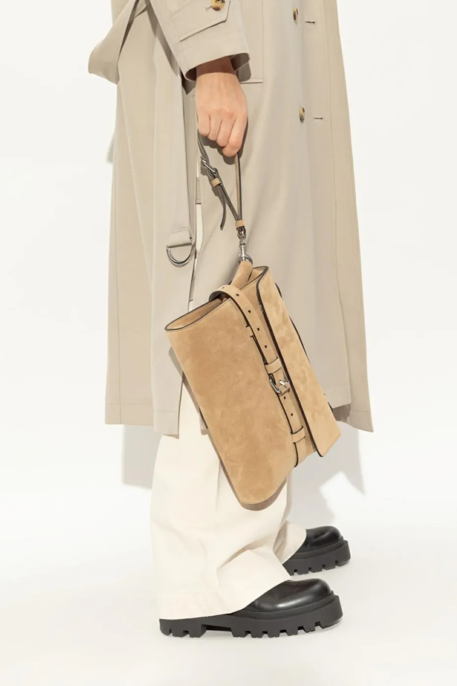 Moschino beige Suede handbag