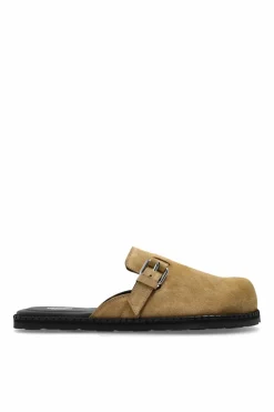Moschino beige Suede slides