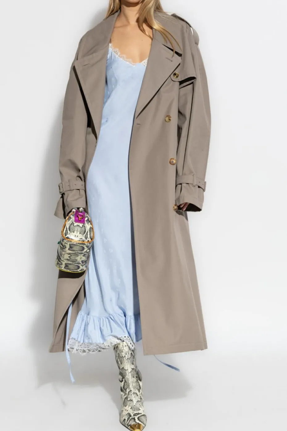 Moschino beige Trench coat with pockets