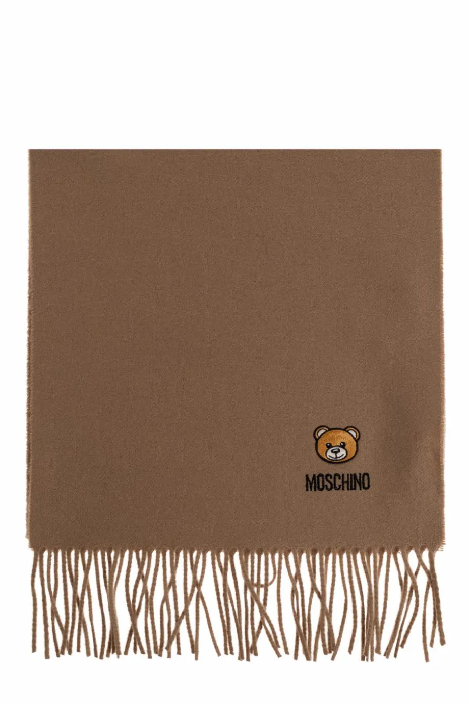 Moschino beige Wool scarf with logo