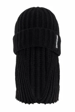 Moschino BLACK Balaclava with logo patch