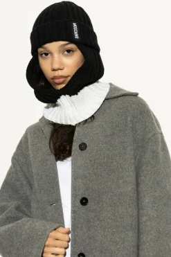 Moschino BLACK Balaclava with logo patch