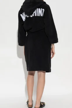 Moschino BLACK Bathrobe with logo