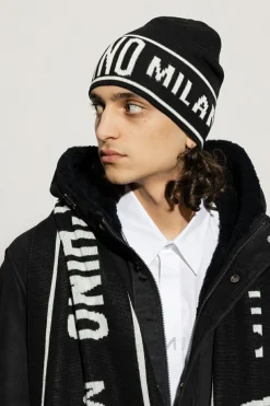 Moschino BLACK Branded beanie