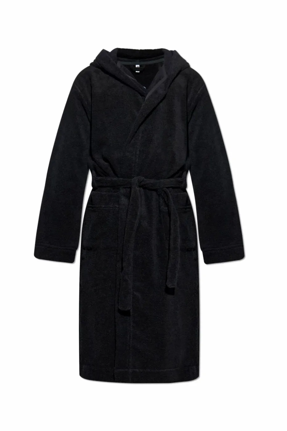 Moschino BLACK Cotton bathrobe with hood