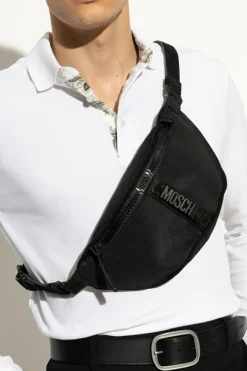Moschino BLACK Dog waist bag