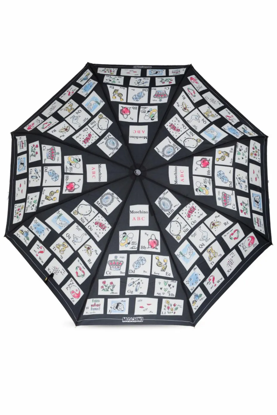 Moschino BLACK Foldable umbrella with logo