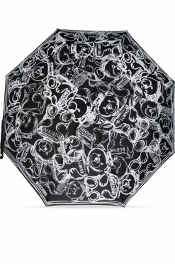 Moschino BLACK Folding umbrella with logo