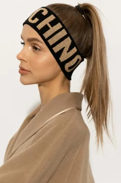 Moschino BLACK Headband with logo