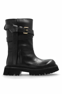 Moschino BLACK Leather ankle boots