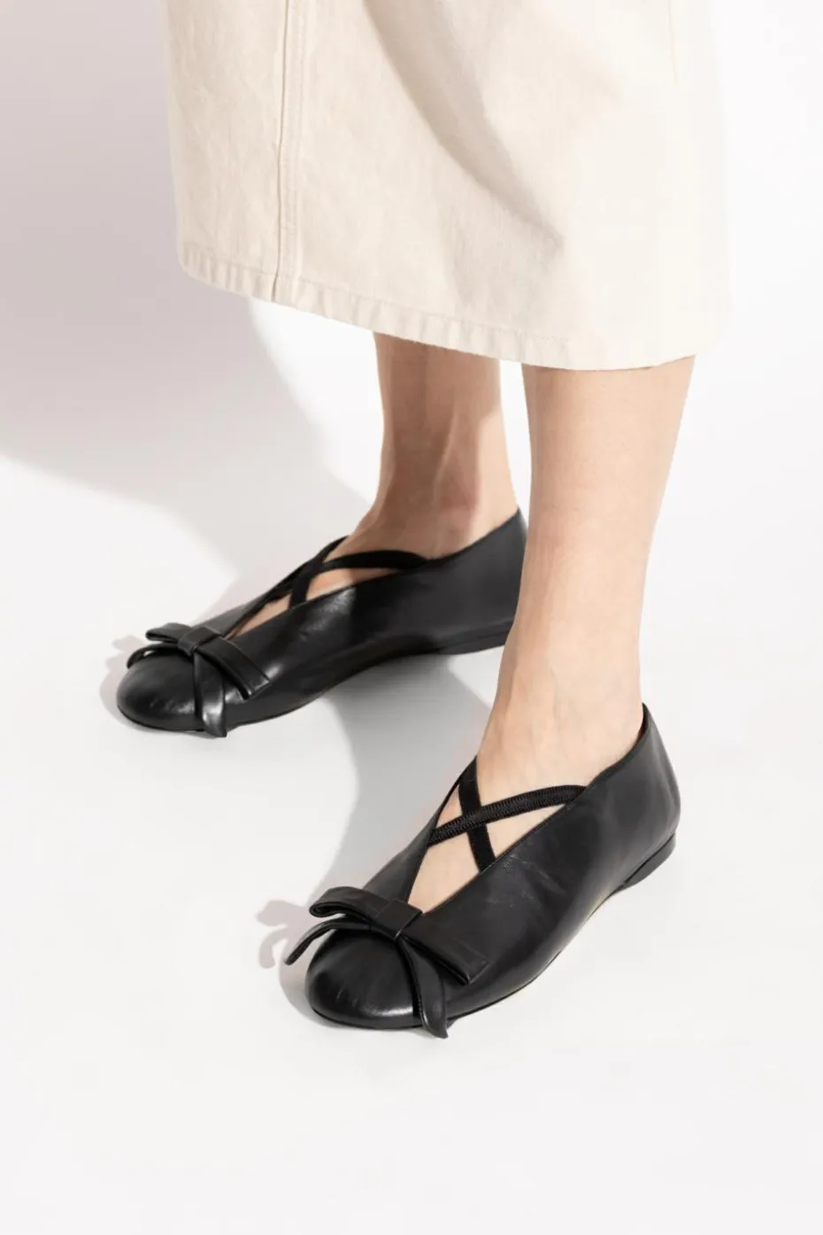 Moschino BLACK Leather ballerinas