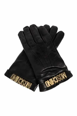 Moschino BLACK Leather gloves