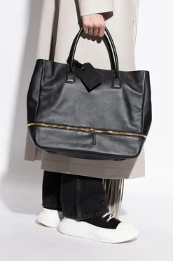 Moschino BLACK Leather shopper bag