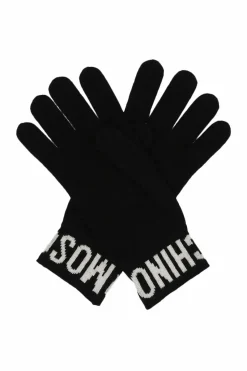 Moschino BLACK Logo gloves