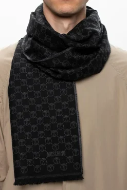 Moschino BLACK Logo scarf