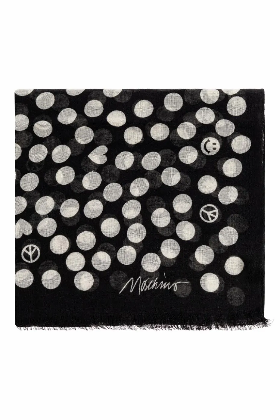 Moschino BLACK Polka dot patterned scarf