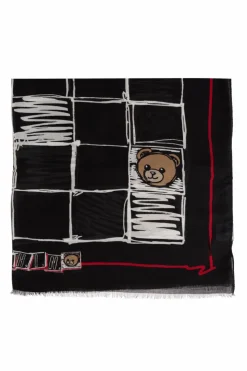 Moschino BLACK Scarf with print