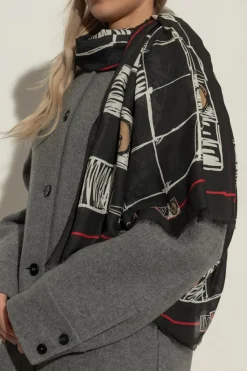 Moschino BLACK Scarf with print