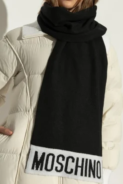 Moschino BLACK Scarf with logo