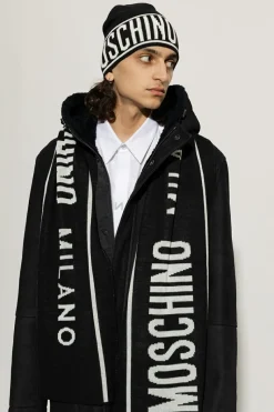 Moschino BLACK Scarf with logo