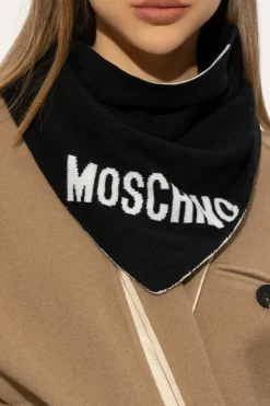 Moschino BLACK Shawl with logo