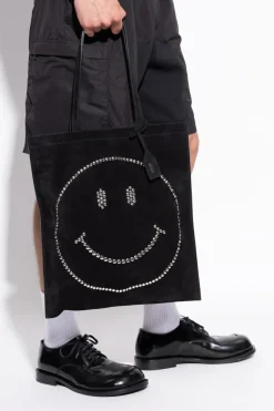 Moschino BLACK Shopper bag from the "Smiley" collection
