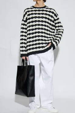 Moschino BLACK Sweater with striped pattern