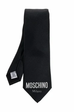 Moschino BLACK Tie with logo