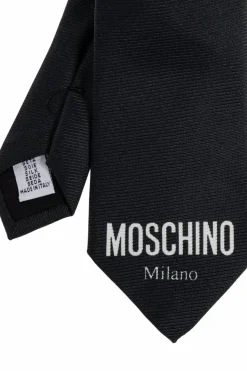 Moschino BLACK Tie with logo