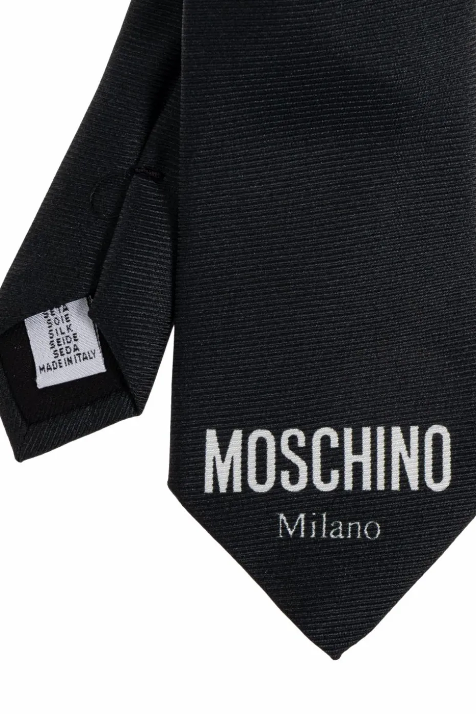 Moschino BLACK Tie with logo